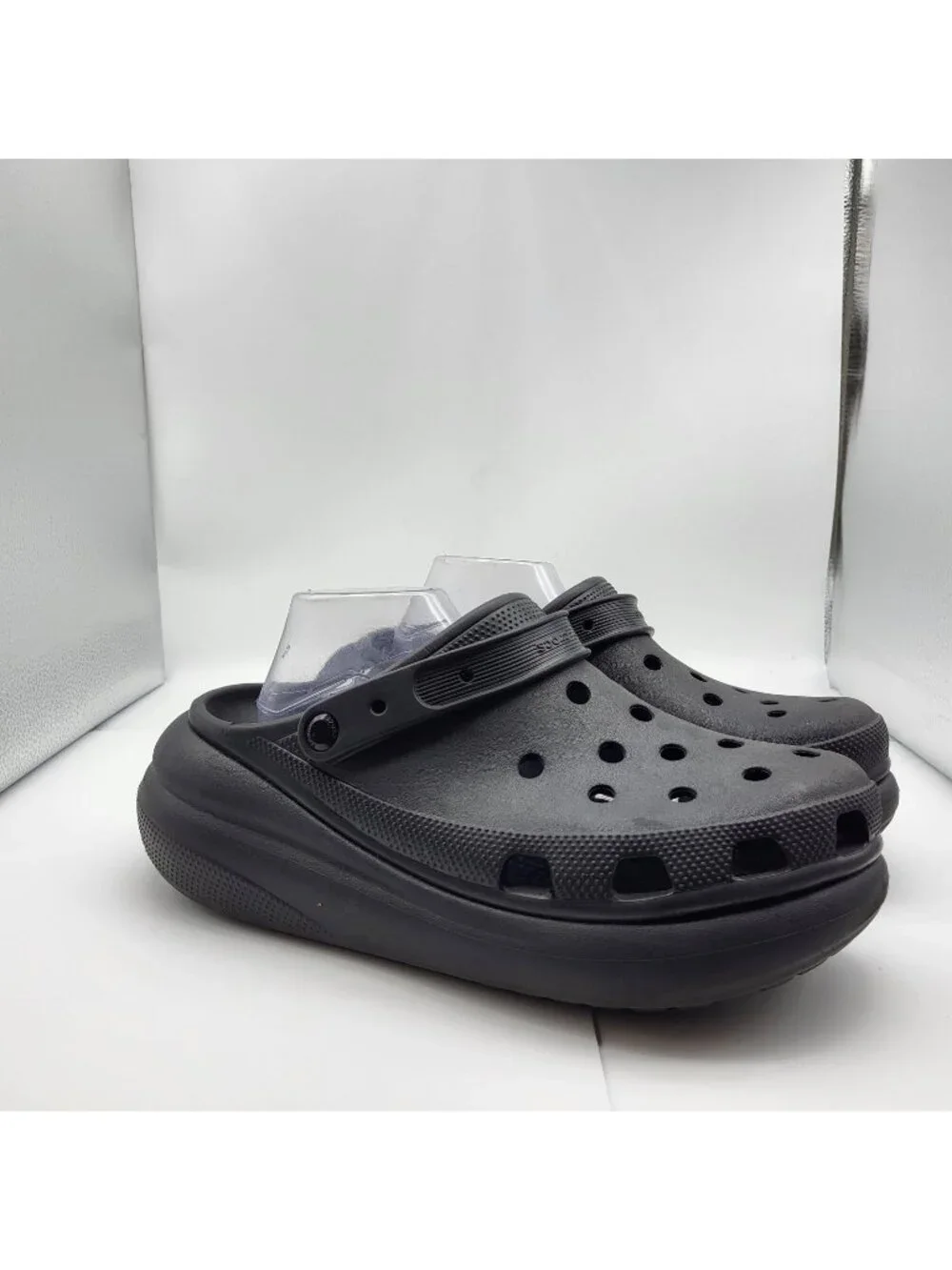 Crocs Mega Crush Clogs Black Men's Sz 13 Platform Vegan black slip on blemished